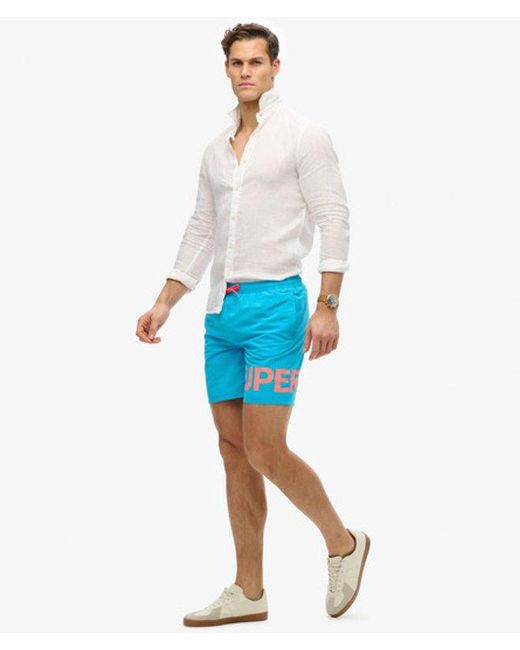 Superdry Blue & Co Graphic 17-inch Swim Shorts for men