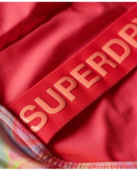 Maillot de bain imprimé à dos échancré Superdry en coloris Blue