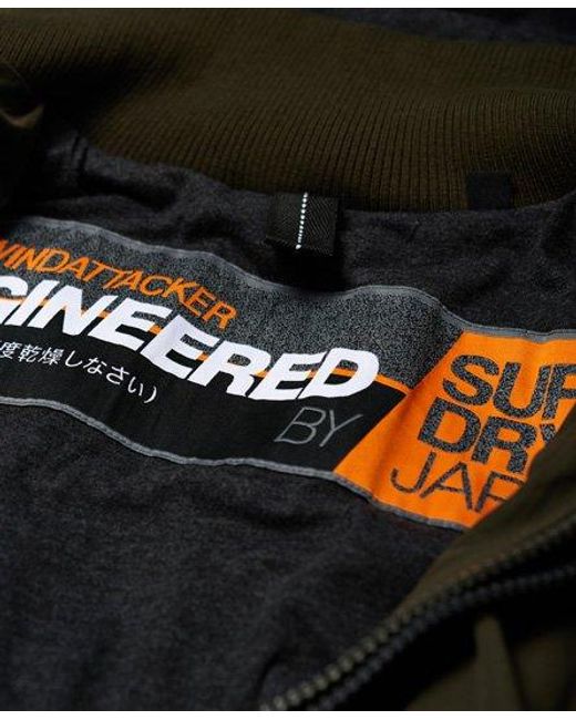 Superdry Black Microfibre Hooded Sd-Wind Attacker Jacket Deep for men