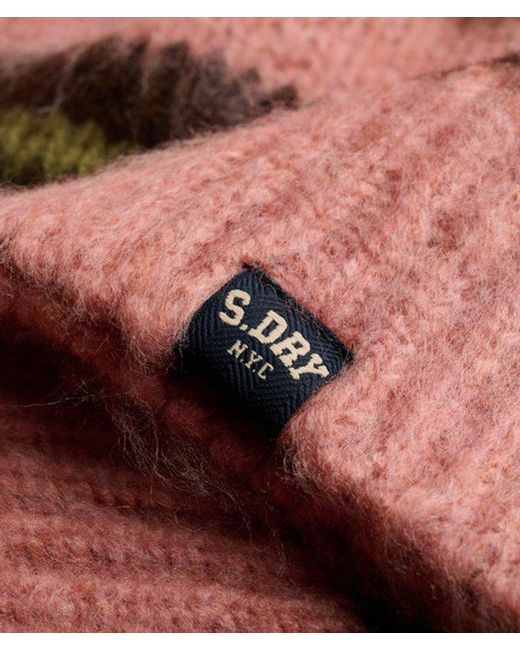 Superdry Red & Co Slouchy Brushed Stripe Knit Jumper