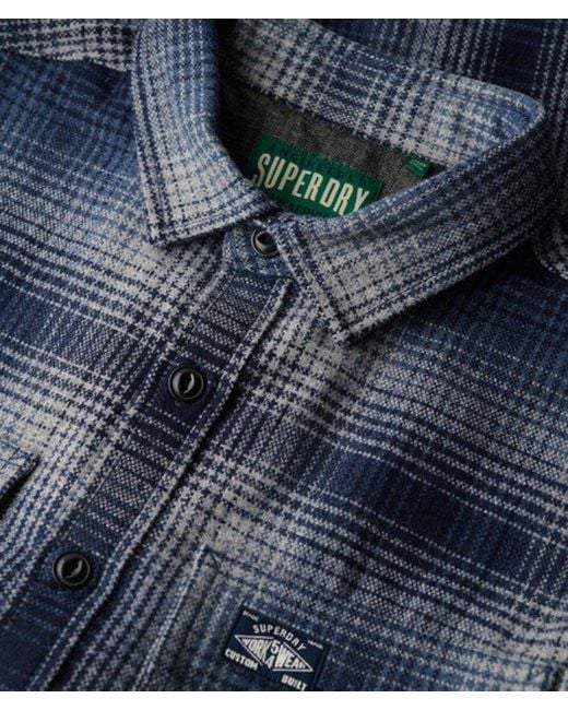 Superdry Blue Wool Miller Overshirt for men