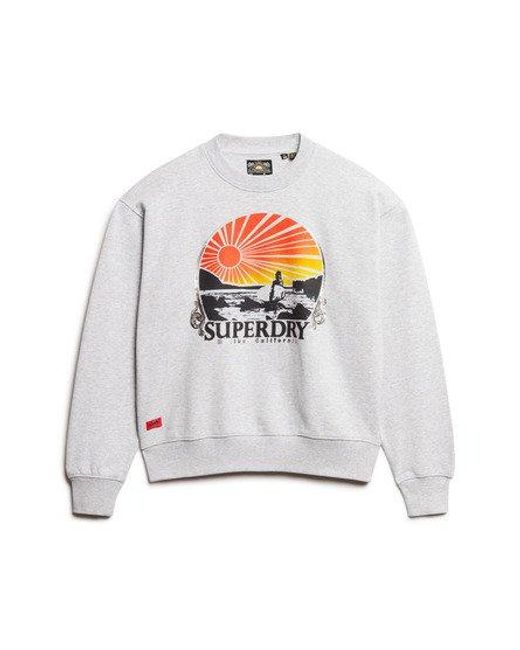Sweat-shirt ample travel souvenir Superdry en coloris Gray
