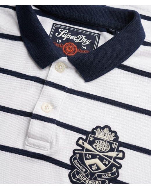 Superdry Blue & Co Crest Stripe Polo Shirt for men