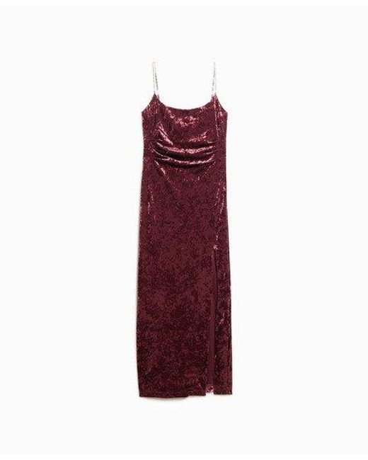 Superdry Red Diamonte Velvet Maxi Dress