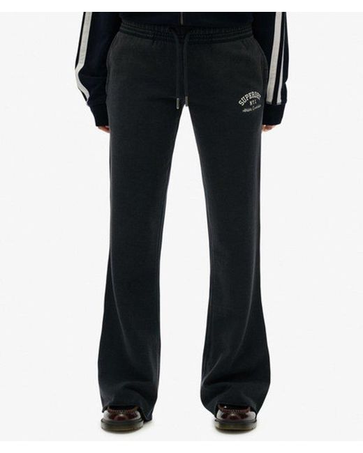 Superdry Black & Co Athletic Embroidered Flare joggers