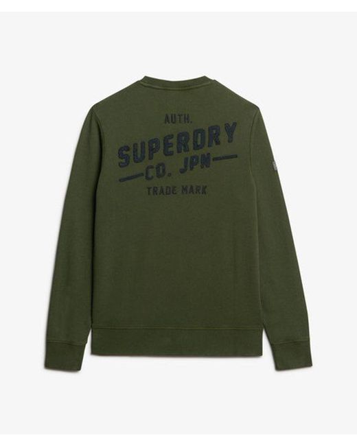 Superdry Green & Co Cotton Embroidered Logo Oversized Workwear Applique Sweatshirt