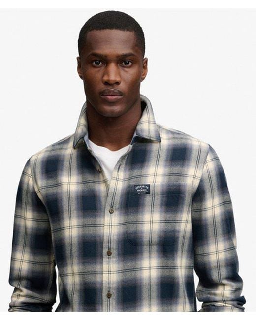 Superdry Blue & Co Long Sleeve Cotton Lumberjack Shirt for men