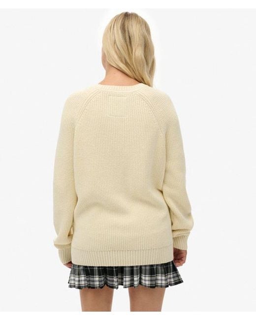 Superdry Natural & Co Relaxed Ribbed Knitted Jumper