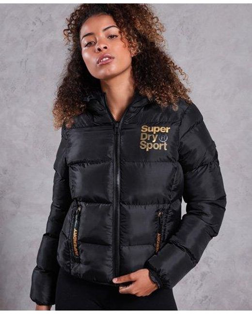 Superdry Black Gym Tech Puffa Jacket