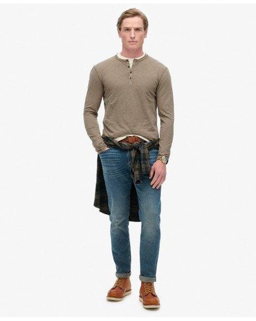 Superdry Natural Long Sleeved Jersey Grandad Top for men