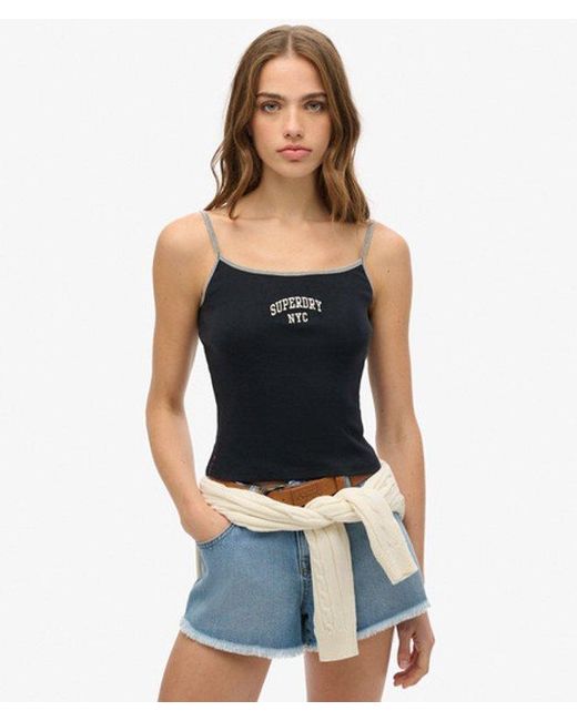 Superdry Black Athletic Essentials Cami Top