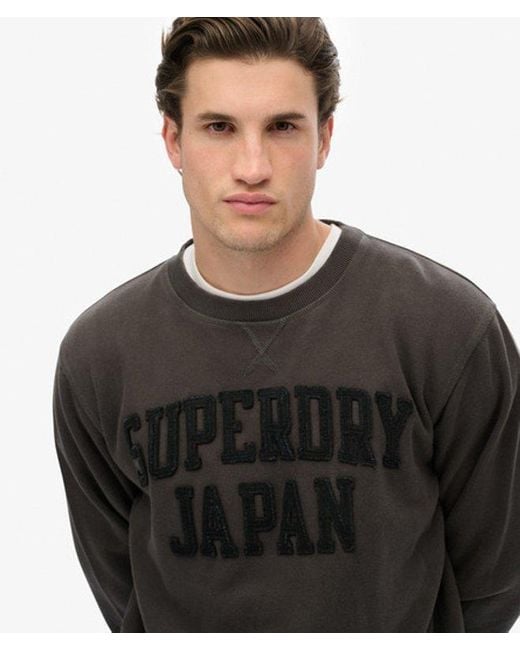 Superdry Gray & Co Vintage Athletic Tonal Crew Sweatshirt for men