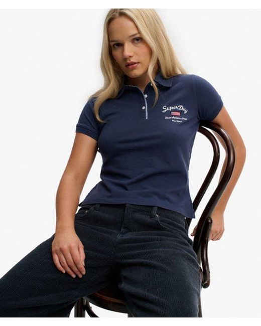 Superdry Blue & Co Athletic Essentials Graphic Polo Top