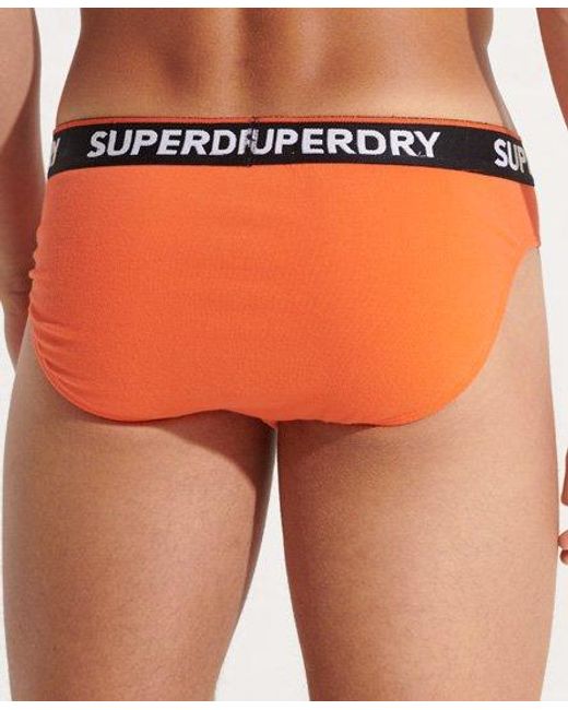 Superdry Orange Organic Cotton Classic Brief Triple Pack Marl//Havana for men