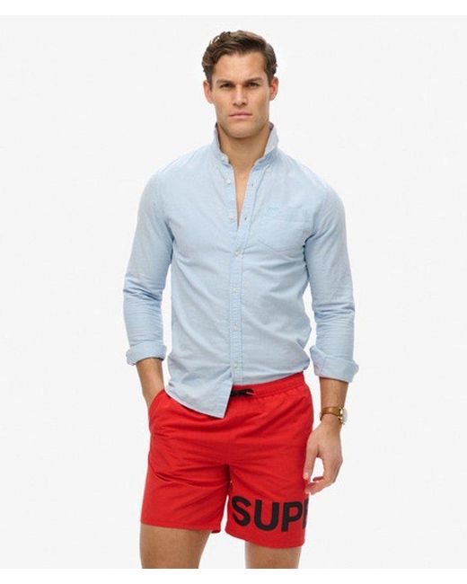 Homme Short De Bain À Motif Longueur 43 Cm Taille Superdry pour homme en coloris Red