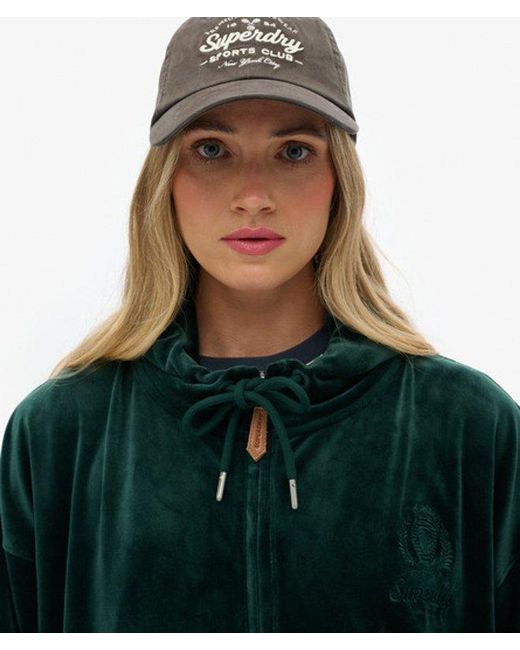 Superdry Green & Co Country Club Velour Zip Hoodie
