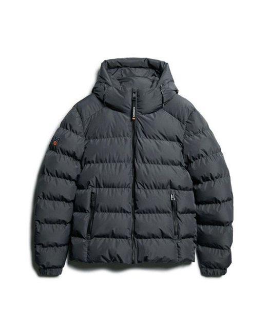 Superdry Black & Co Hooded Sports Puffer Jacket for men