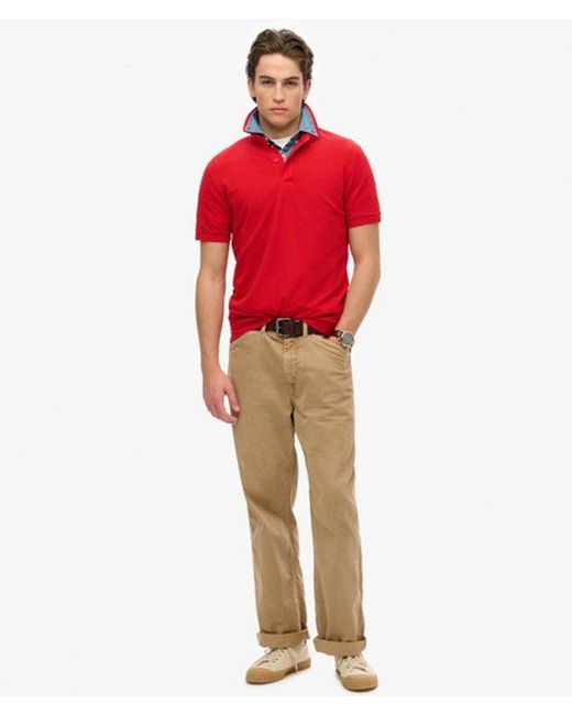 Superdry Red & Co City Pique Polo Shirt for men