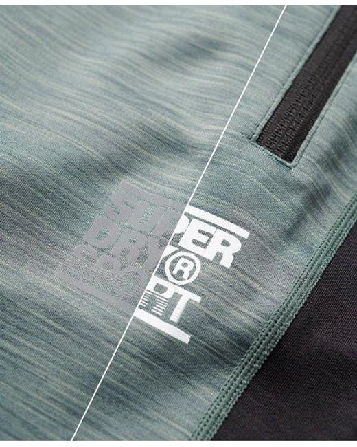 Superdry Blue Training Colourblock Joggers Sagebrush Marl for men