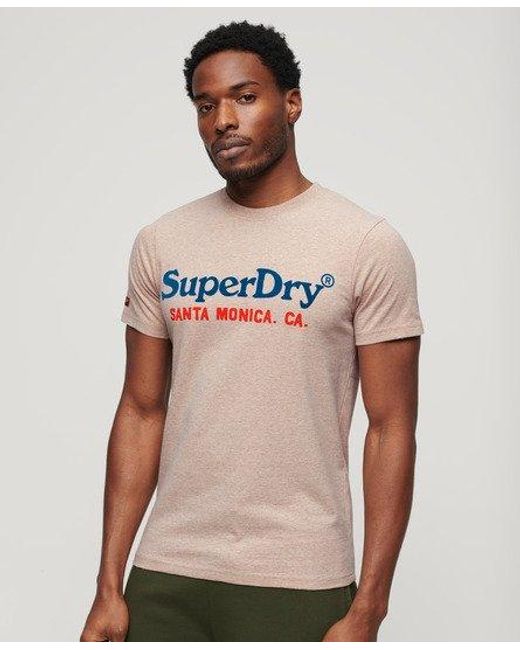 Superdry Venue Duo T-shirt Met Logo in het Natural voor heren
