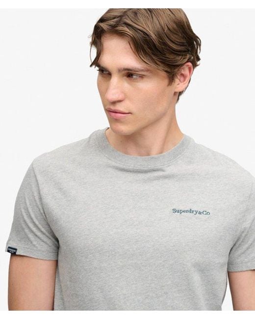 Superdry Gray & Co Essential Company Logo Embroidered T-shirt for men