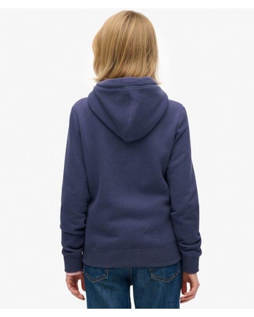 Superdry Blue Athletic Essentials Logo Zip Hoodie