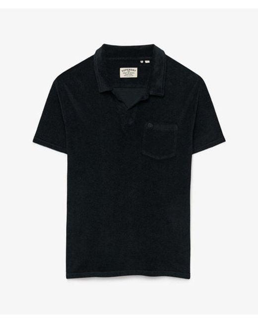 Superdry Black & Co Towelling Polo Shirt for men