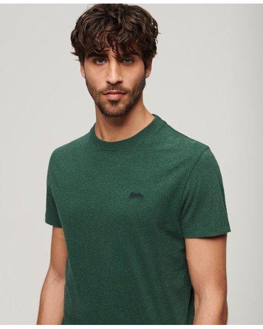 T-shirt essential logo micro en coton bio Superdry pour homme en coloris Green