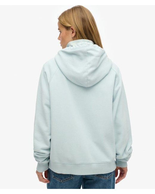Superdry Blue Essential Logo Oversized Raglan Zip Hoodie