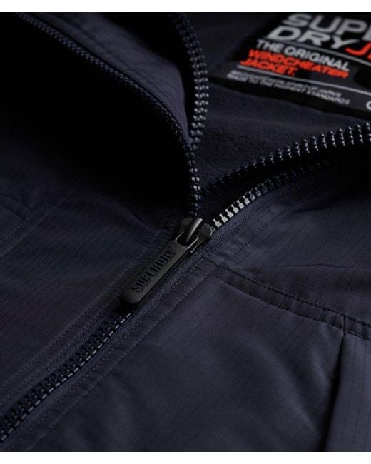 Superdry Blue Hooded Artic Windcheater Jacket