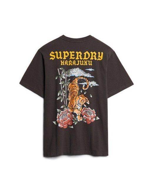 Superdry Gray & Co Tattoo Graphic Loose Fit T-shirt for men