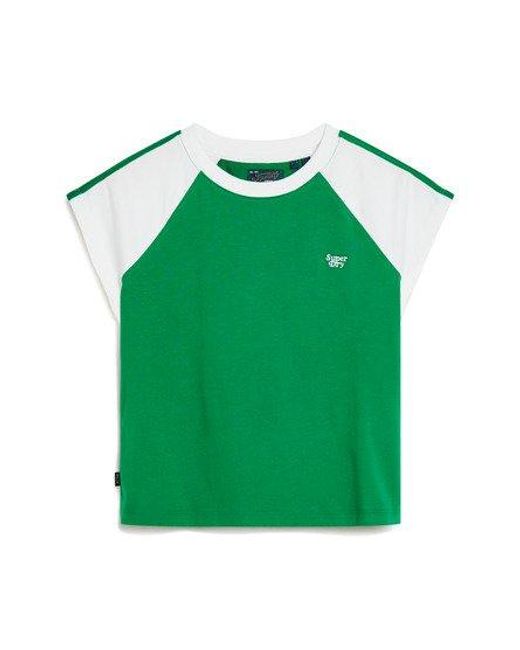 T-shirt à logo rétro essential Superdry en coloris Green
