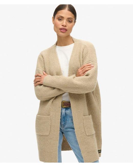 Superdry Natural Essential Long Knit Cardigan