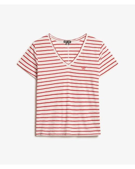 Superdry Red & Co Slub Embroide