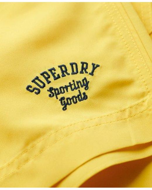 Superdry Gerecyclede Polo Zwemshort - 43 Cm in het Yellow voor heren