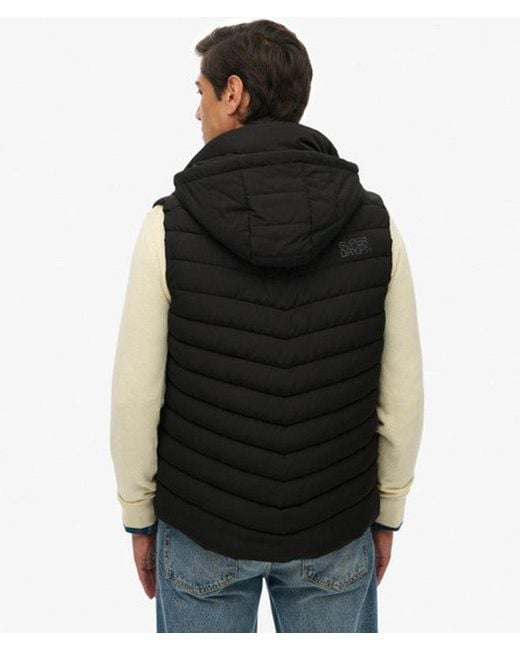 Superdry Black & Co Hooded Fuji Padded Gilet for men