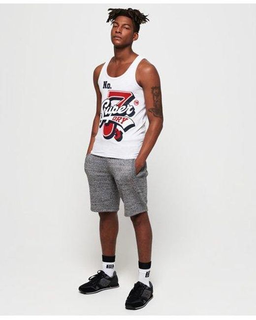 Superdry White Super Seven Mid Weight Vest Top Ice Marl for men