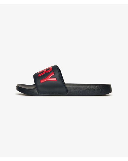 Superdry Black & Co Core Graphic Pool Sliders for men