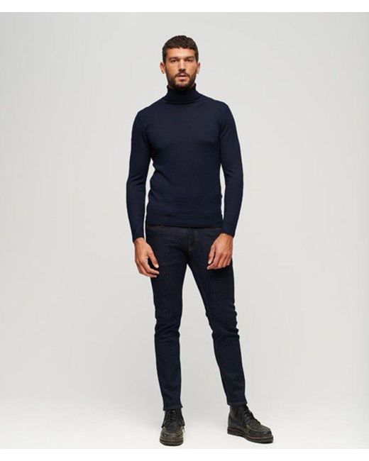 Superdry Blue & Co Merino Roll Neck Jumper for men