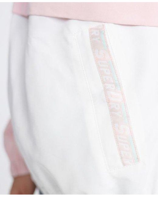 Superdry White Colour Block Overhead Jacket Rose