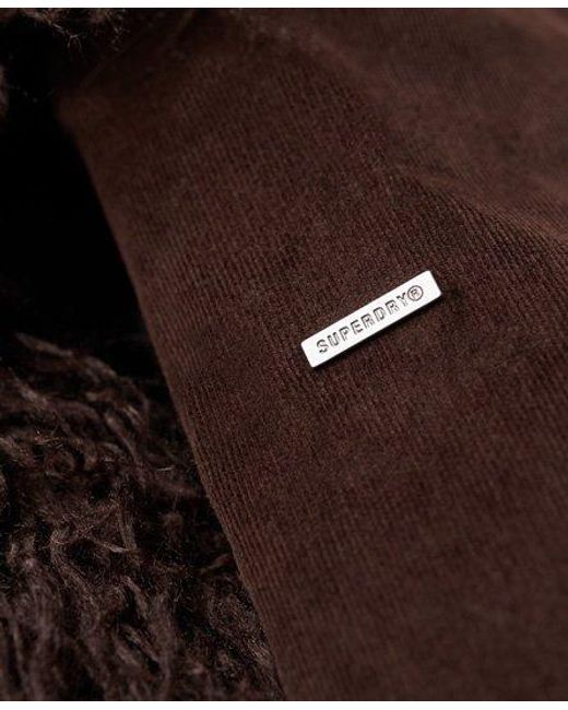 Manteau afghan avec doublure en fausse fourrure Superdry en coloris Brown