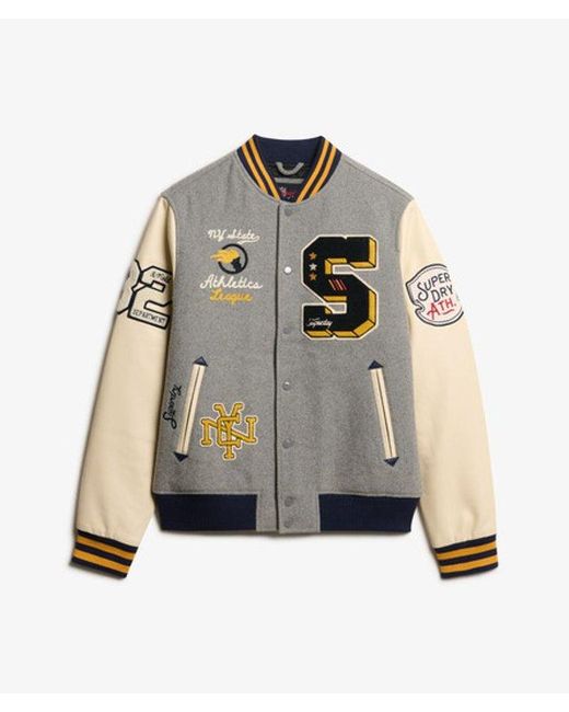 Superdry Natural College Patched Bomber Jacket for men