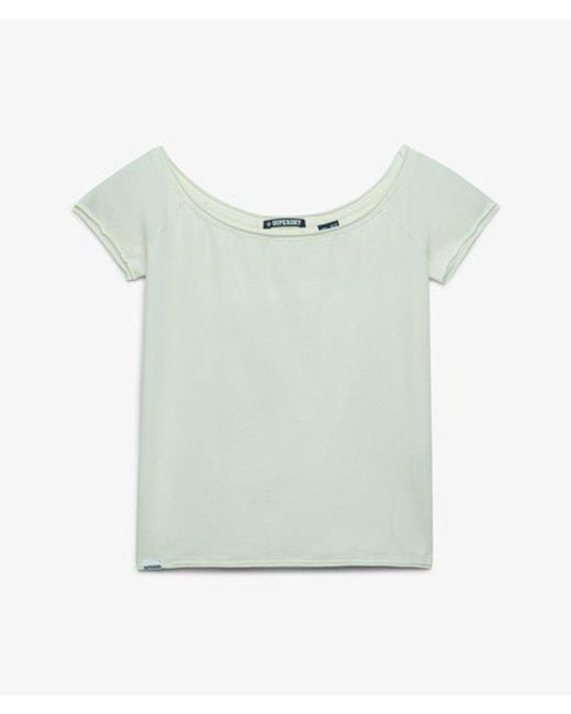 Superdry White Bardot Short Sleeve Off Shoulder Top
