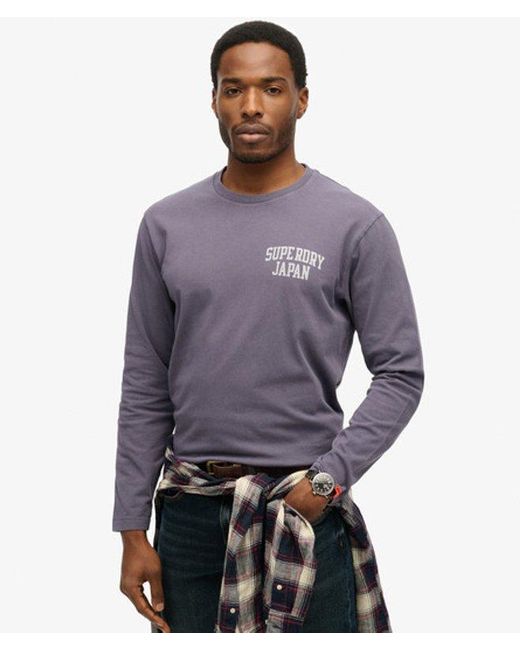 Superdry Blue Athletic Essentials Long Sleeve Top for men
