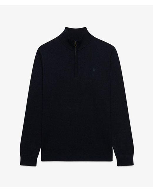 Superdry Blue & Co Essential Lightweight Wool Blend Half Zip Jumper for men