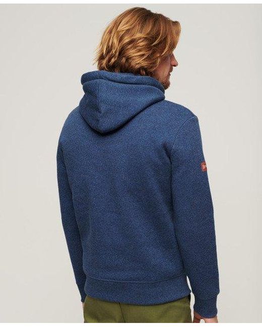 Superdry Blue Embossed Archive Graphic Hoodie for men