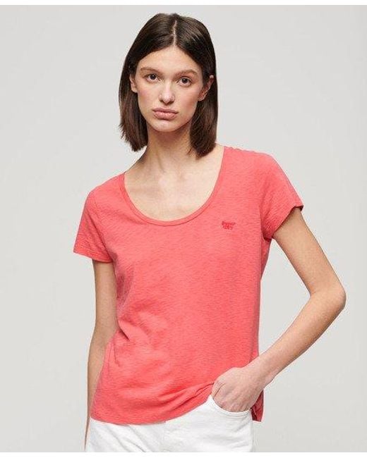 T-shirt à encolure dégagée studios Superdry en coloris Pink