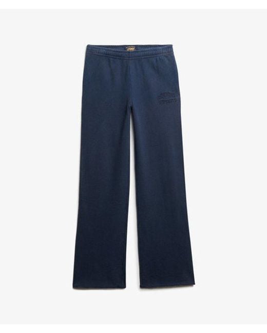 Superdry Blue & Co Athletic Tonal Embroidered Wide Leg joggers