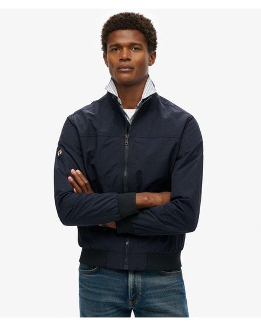 Superdry Blue Nylon Harrington Jacket for men