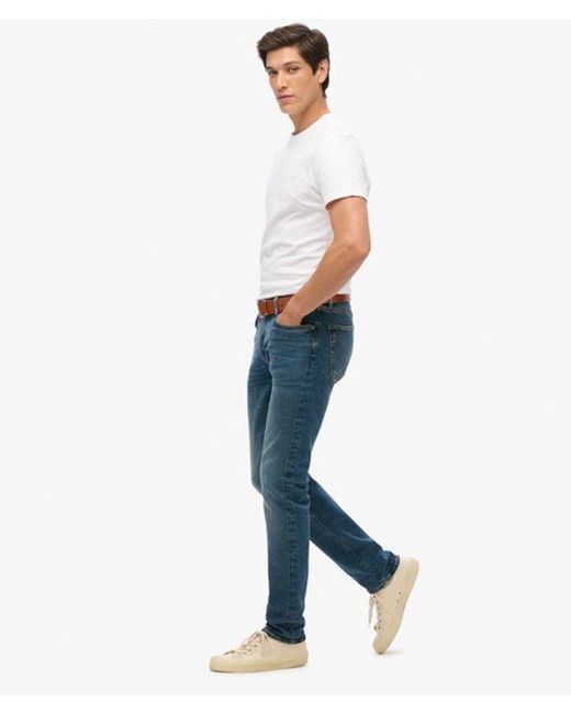 Homme Jean Slim The Merchant Store En Coton Bio Taille Superdry pour homme en coloris Blue